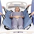 Positioning Bed Pad with Reinforced Handles 43" x 36" Patient Transfer Sheet Aid Assistant for Body Lifting, Turning, Repositioning, for Elderly, Incontinence, Caregiver, Blue Gray