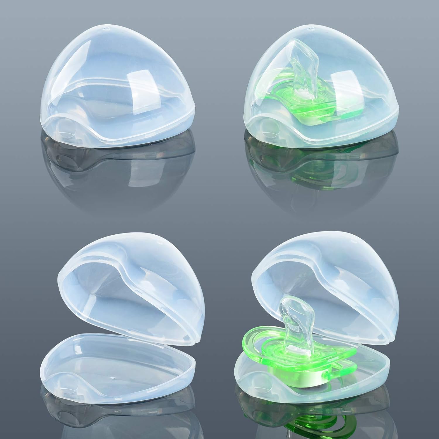 4 Pack Pacifier Case, Pacifier Container, Pacifier Holder Case, Pacifier Storage Box, Pacifier Holder Dustproof Storage for Travel，Premium Quality, Transparent & Safe BPA Free