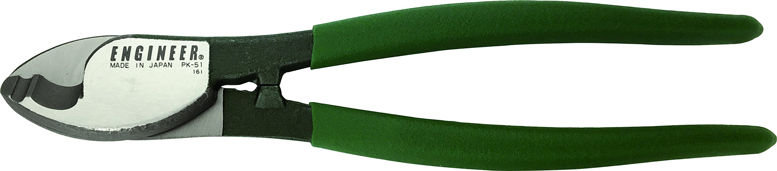 Heavy Duty Cable Shears/Wire Cutters (Larger Version) for Clean Cutting of Thick Electrical Cable, Coax & Nylon Rope etc. Made in Japan. ENGINEER pk-51