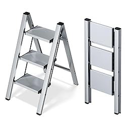 Taranta 3 Step Ladder,Aluminum Lightweight Folding