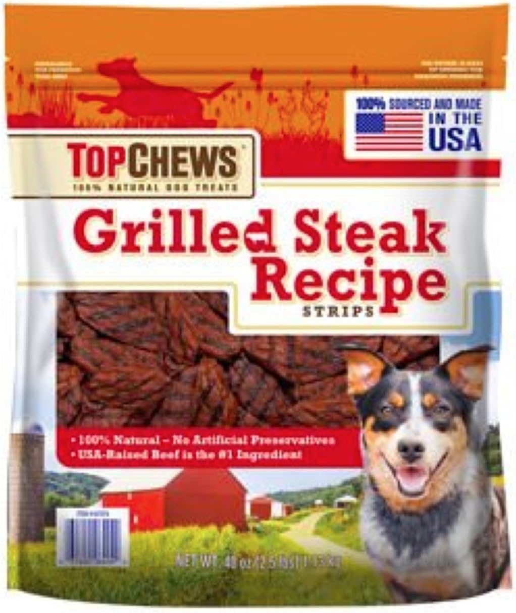 Top Chews Grilled Steak Recipe Strips 40 Oz (2.5 Lb) Grilled Steak Recipe Strips