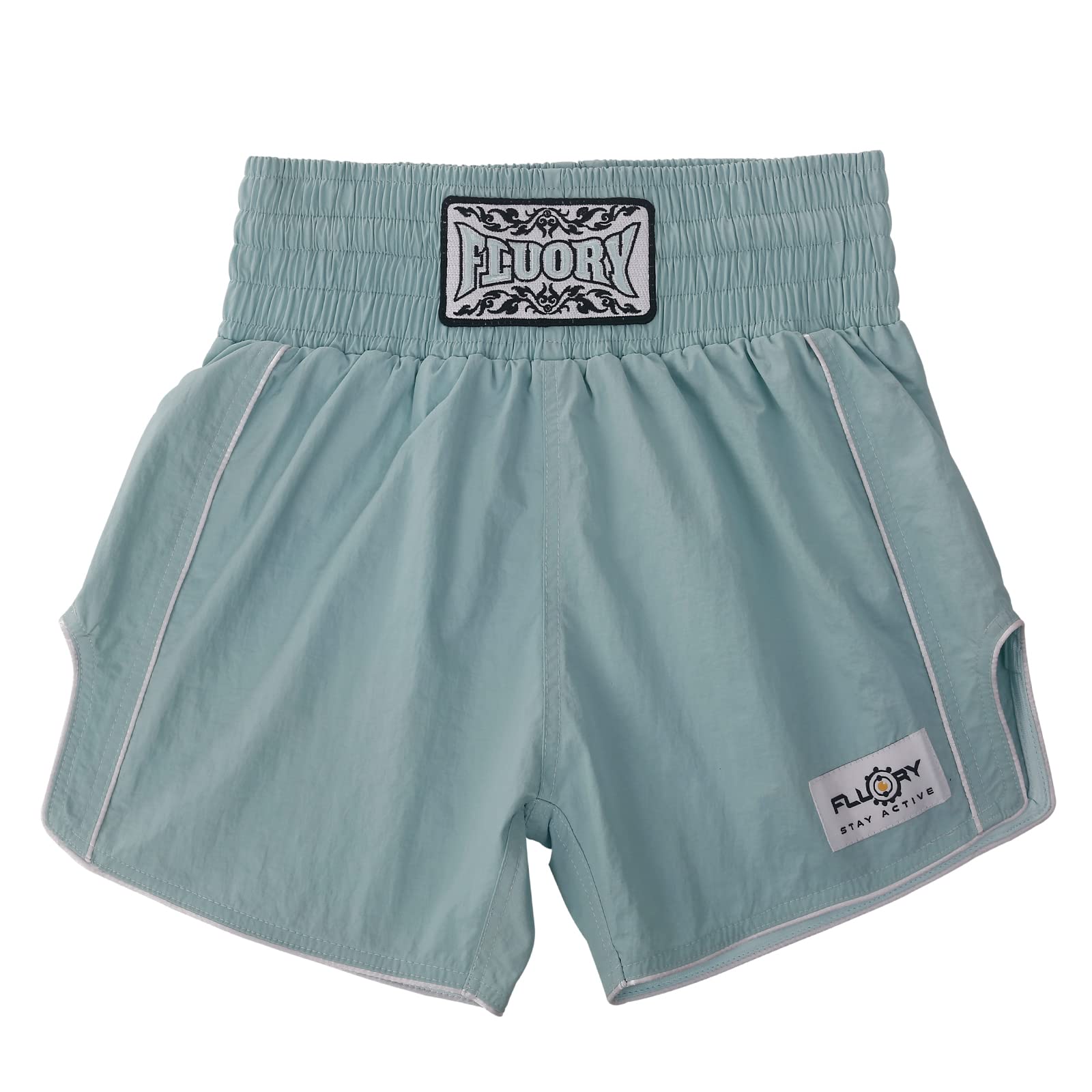 Photo 1 of FLUORY Muay Thai Shorts Simple Stylish Boxing Shorts Soft Smooth Nylon Fighting Grapple Workout Shorts(Avocado)