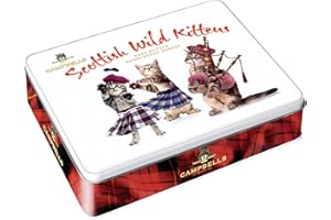 Campbells Shortbread Scottish Wild Kittens Assorted Cookies Tin 5.3 Oz (150g) - Pure Butter Scottish Shortbread Cookies from Scotland, British Tea Biscuits, Assortment Gift Tin for Cat Lovers
