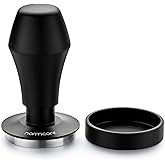 Normcore V4 Coffee Tamper 53.3mm - Spring-loaded Tamper – Barista Espresso Tamper with 15lb / 25lb / 30lbs Replacement Springs - Anodized Aluminum Handle and Stand - Flat Base