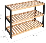Vencier Bamboo Shoe Rack Natural 3 Tier Easy Assembly Large Capacity view 3
