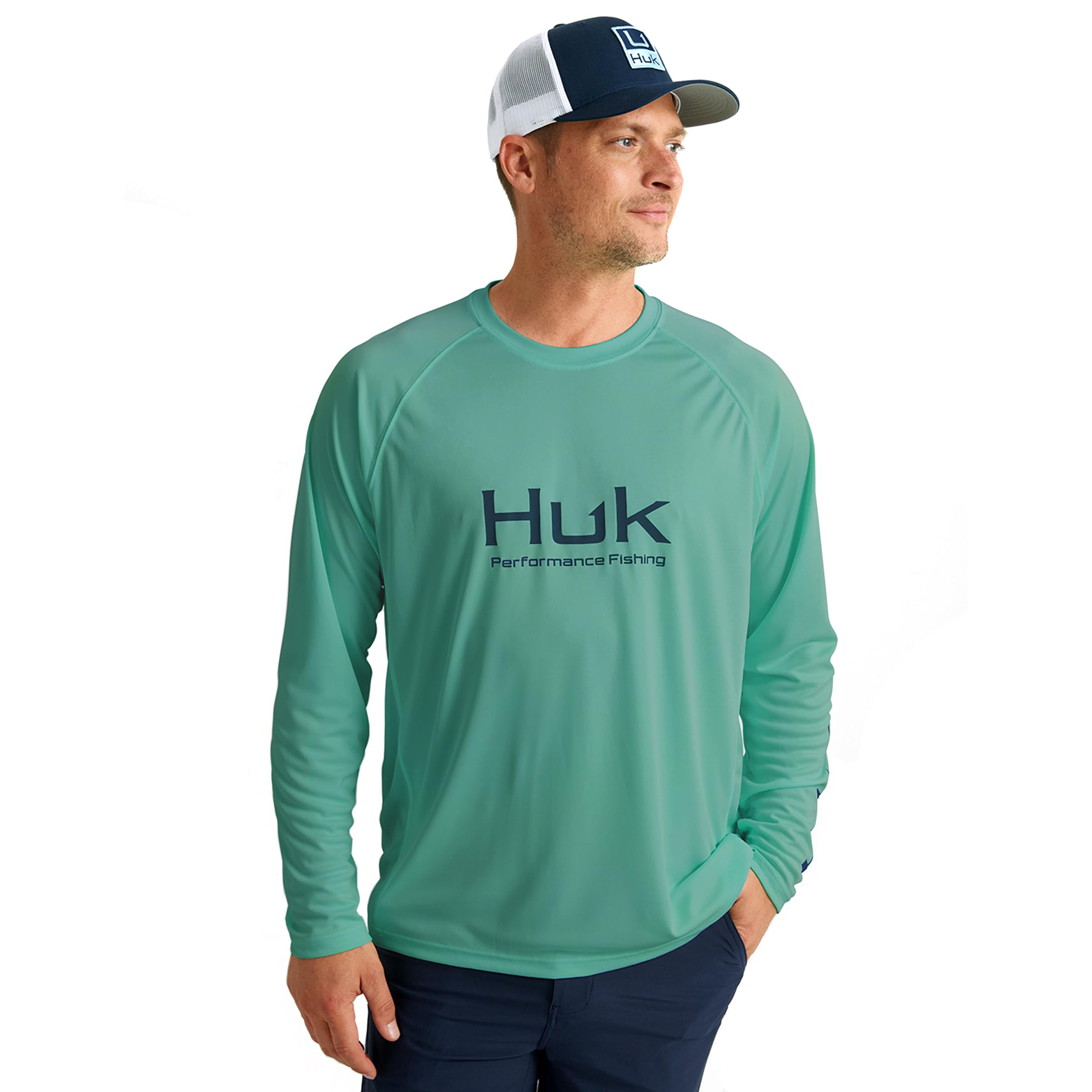 HUK Mens Pursuit Vented Long Sleeve, +30 UPF Fishing Shirt, Storm Blue, 3X-Large Image