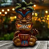 Yiosax Solar Lights Outdoor Garden Decor- Easter Garden Statues and Tiki Figurines for Bar Patio Lawn Yard Decorations | Auto