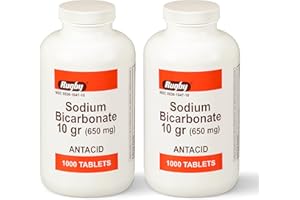 Rugby Sodium Bicarbonate 650 Mg Tablets (10 Grains) 1000 Tablets/Bottle 2 PACK Total 2000 Tablets (2)