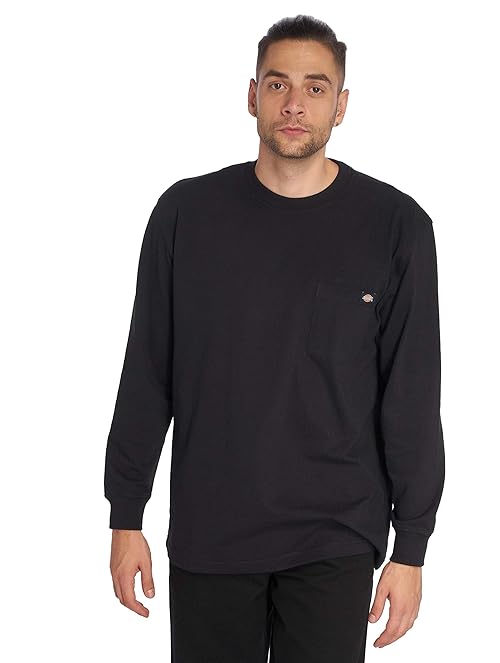 Dickies Men's Big-Tall Long Sleeve Heavyweight Crew Neck, Black, XXX-Large/Tall