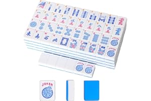 GUSTARIA American Mahjong Tiles (1.2”,Tiles Only), 166 Pcs American Mahjong Tile Set with Blue Color