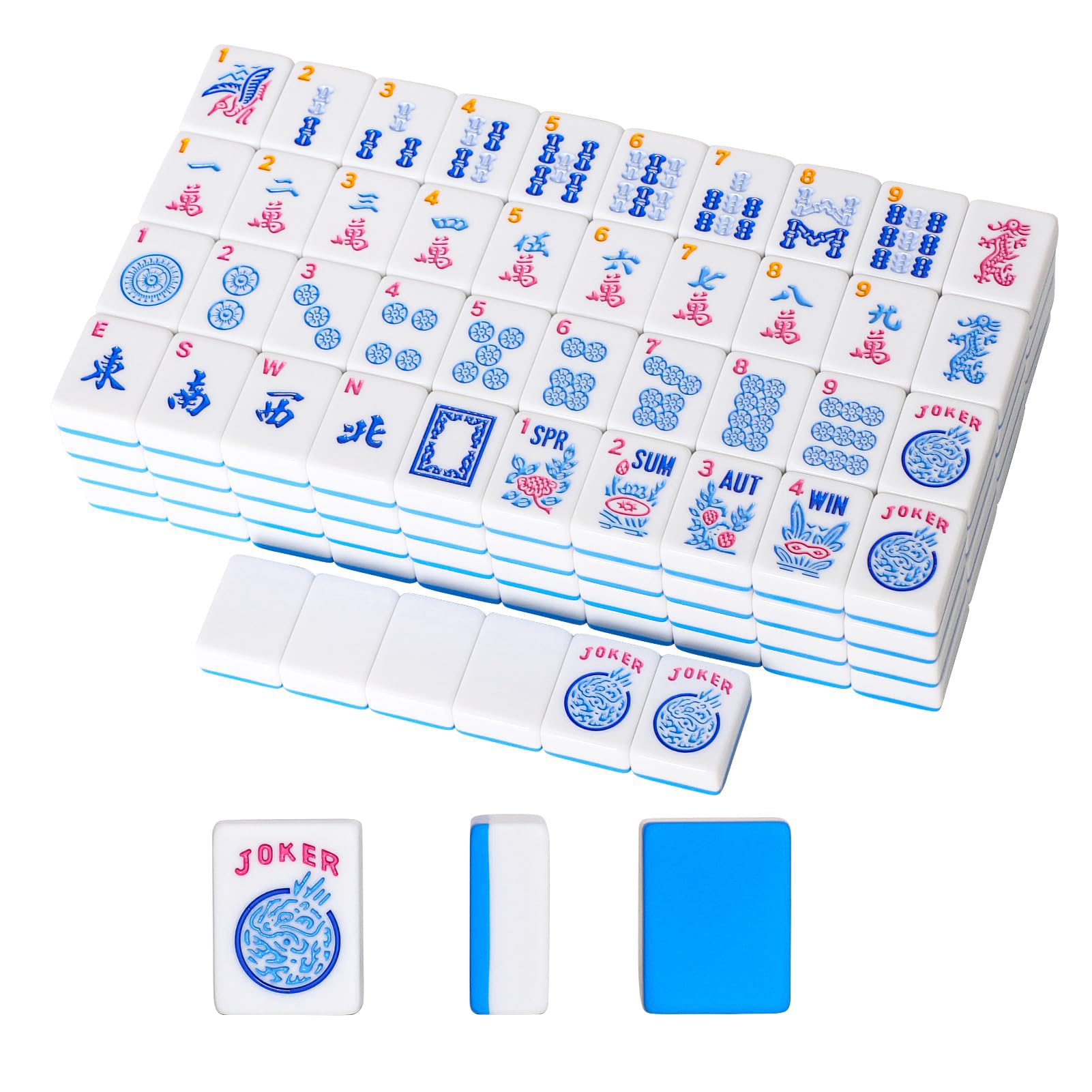 Photo 1 of GUSTARIA American Mahjong Tiles (1.2”,Tiles Only), 166 Pcs American Mahjong Tile Set with Blue Color