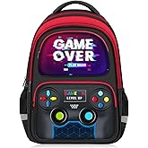 School Backpack for Boys - Gamer Boys Backpack for Kids Children Teens Elementary Middle School - 17″ Video Game Bookbag Travel Back Pack for Age 6-18