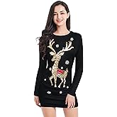 v28 Varied Ugly Christmas Sweater for Women Funny Reindeer Knit Sweaters Dress