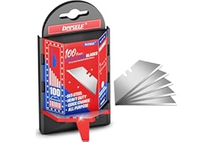 DIYSELF Utility Knife Blades 100 PCS, Box Cutter Blades Refills with Dispenser, Razor Blades Utility Knife Replacement Blades
