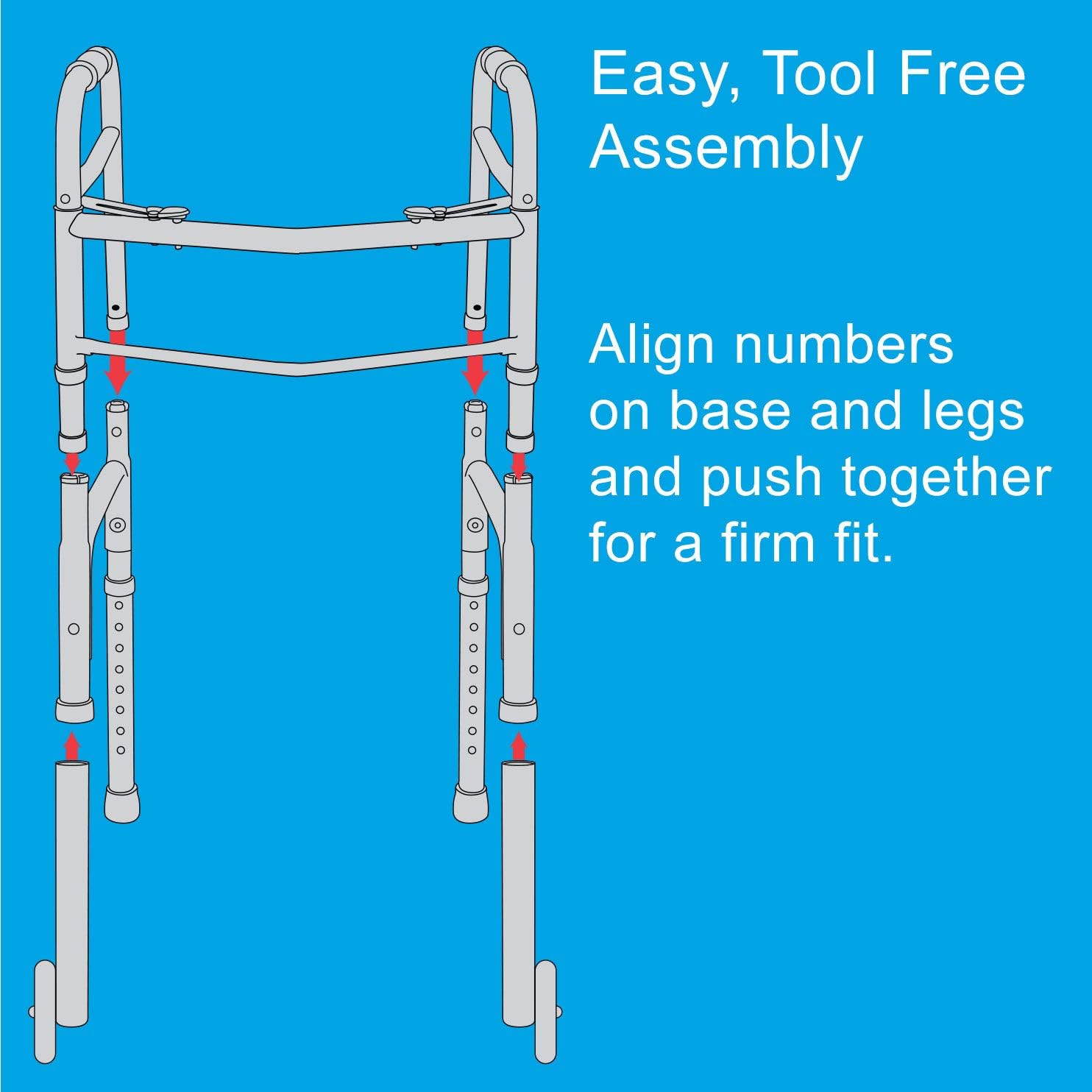 Carex Folding Walker for Seniors - Adult Walker With Wheels - Portable Medical Walker with Adjustable Height, 30-37 Inches: Health & Personal Care