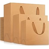 EUSOAR Kraft Paper Handle Bags, Kraft Bags with Handles 3 Sizes Combination 30pcs, Shopping Present Retail Craft Gift Wrap Thank You Bag for Business Wedding Birthday Party- Horizontal Version