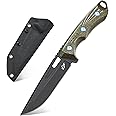 Eafengrow EF127 Fixed Blade Knife 14C28N Steel Blade, G10/Micarta Handle Full Tang Fixed Knifes for Working Camping Hunting Survival Heavy Duty EDC Tool Knife