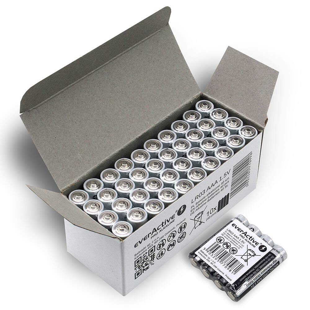 everActive AAA Batterien 40er Pack, Pro Alkaline, Micro LR03 R03 1.5V, höchster Leistung, 10 Jahre Haltbarkeit, 40 Stück 4