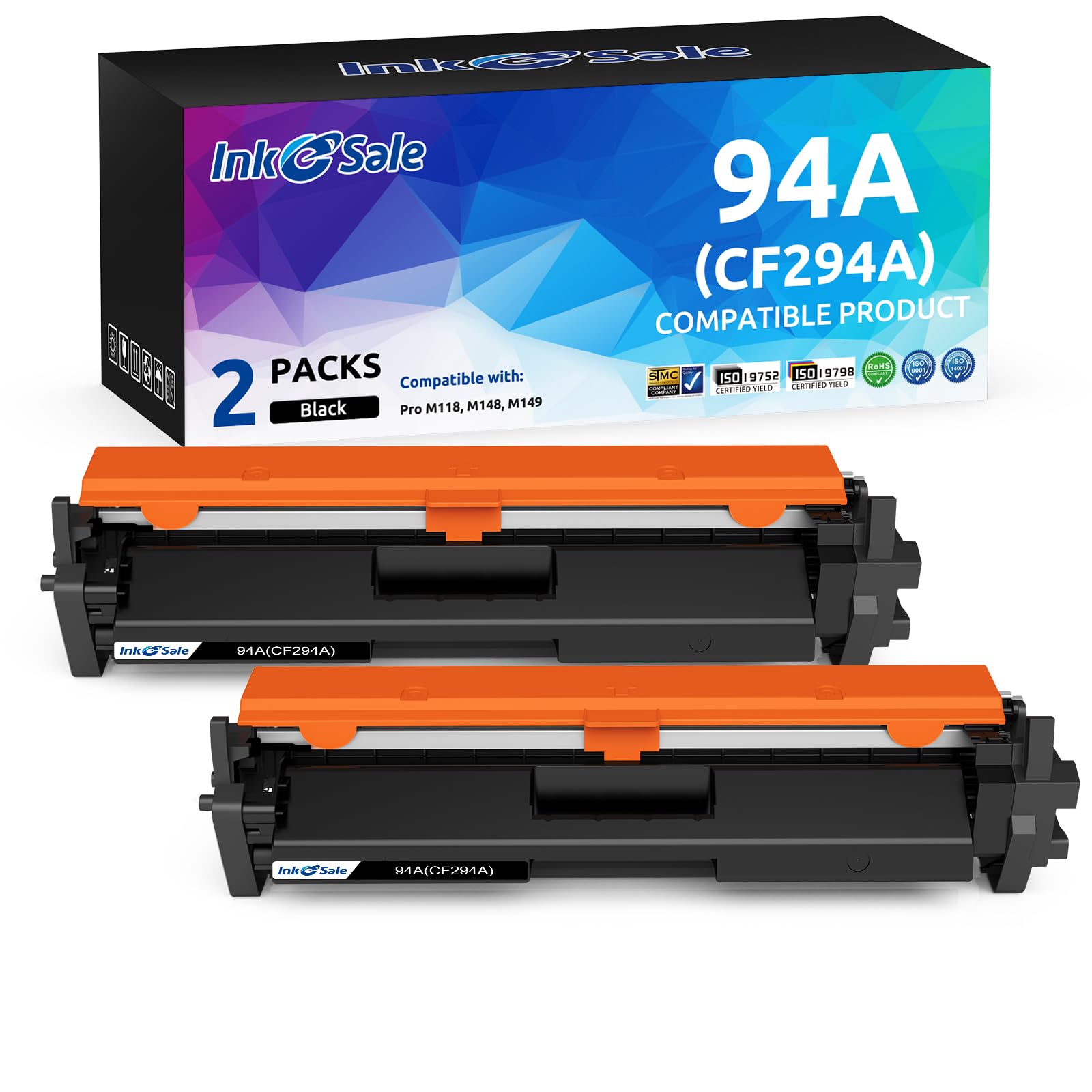 Photo 1 of INK E-SALE 94A CF294A Toner Cartridge Replacement for HP 94A 94X CF294A CF294X Black Toner Cartridge for HP Laserjet Pro M118dw MFP M148dw M148fdw M149fdw Printer, 2-Pack