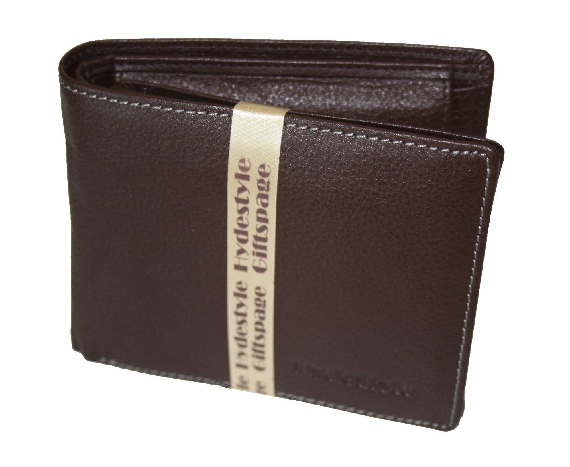 HYDESTYLE Men's Pratico 17 Card Leather Trifold Wallet, Genuine Leather Flip Wallet with Convenient Card Slots & Slip Pocket, Thin, Compact & Stylish Pocket Wallet with Ample Storage for Men- Black