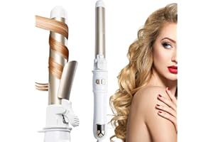 UOTJCNR 2024 Newest 28mm/1.1 inch Automatic Curling Wand Rotating Curling Iron for Long Short Hair, Automatic Hair Curler with LED Display, Professional Hair Waver Hair Styling Irons Fast Heating Wand