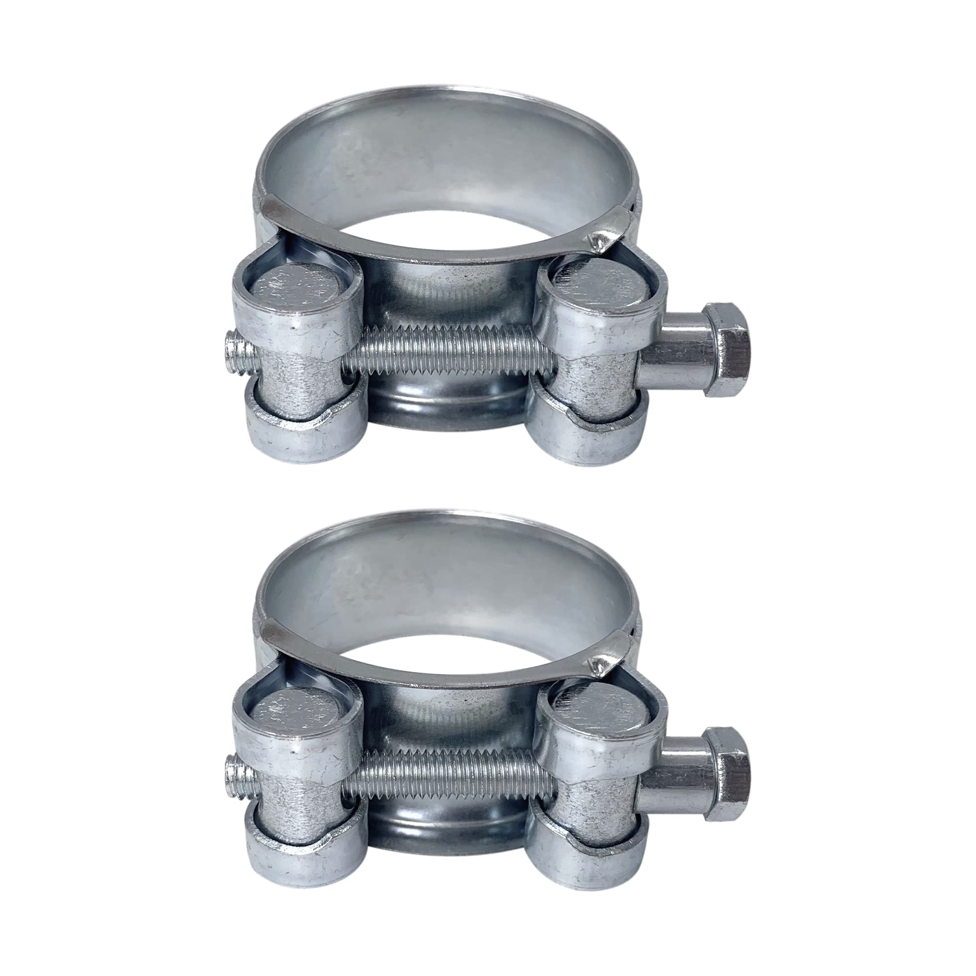 (Pack of 2 pcs) Pipe 44-47 mm Strong Reinforced Pipe Clamps, Galvanized Steel Tube Hose Clamp Fasteners (2 pcs, 44-47 mm)