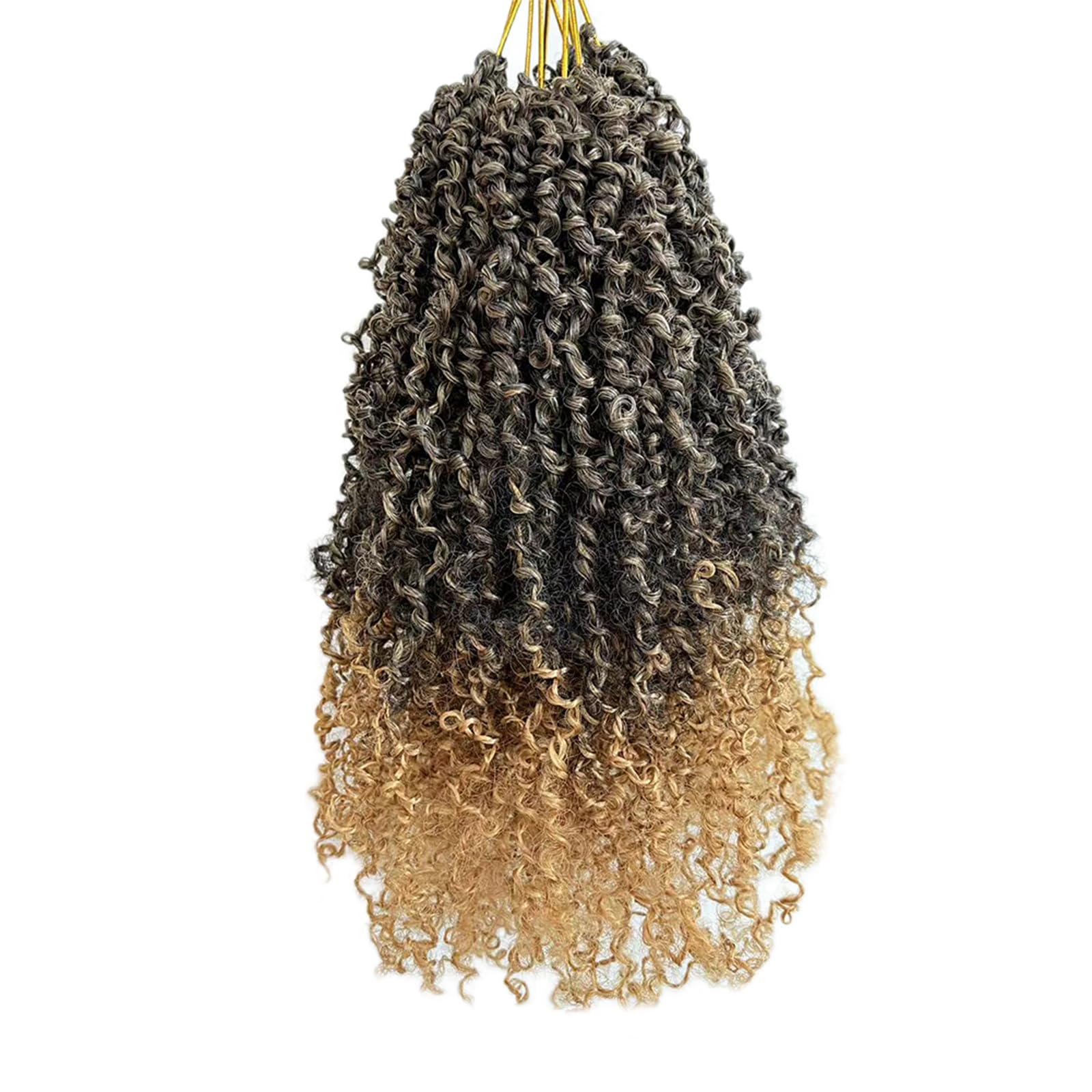 Photo 1 of 14 Inch Pre-Looped Yanky Twist Crochet Hair, 30 Strands/Pc, Mini Passion Twists, Senegalese Braiding Hair (T27, 8 Pcs/Pack)