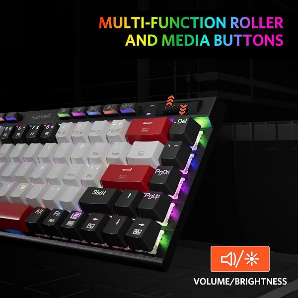 REDRAGON K635 HOT SWAPPABLE MECHANICAL KEYBOARD CUSTOMIZED RGB BACKLIT WITH VOLUME CONTROL, BLUETOOTH/2.4G-WIRELESS/USB-C COMPACT GAMING KEYBOARD WITH RED SWITCHES(68+10KEYS)