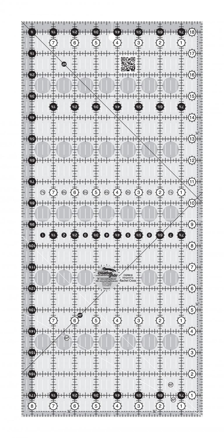 Creative Grids Quilt Ruler, 8-1/2x18-1/2in, Cotton, CGR818