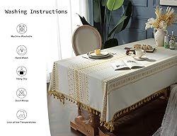 Colorigan Cotton Linen Rectangle Tablecloth Boho