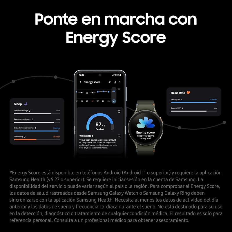 Galaxy Watch7 4G LTE + Correa - Smartwatch 40mm, Control de Salud, Seguimiento Deportivo, Verde (Versión Española)