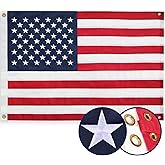 BGTXCZ American Flag 3x5 Ft, Four Brass Grommets Multipurpose US Flag, Embroidered Stars, Sewn Stripes, Outdoor Heavy Duty Durable USA Flags, Hanging Indoor/Bedroom/Room/Wall American Flag