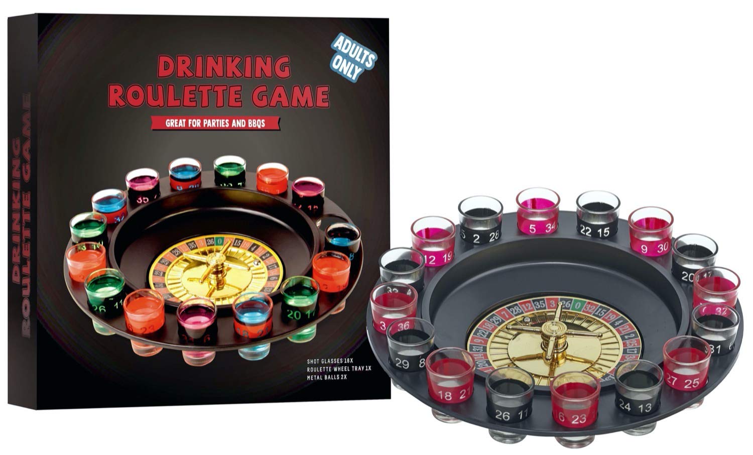 Whitehouse Leisure Drinking Roulette Game Great Party & BBQ Games With 16 Shot Glasses Over 18's