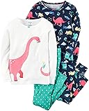 Carter's Girls' 4 Pc Cotton 371g116, Dinosaur, 6 Kids