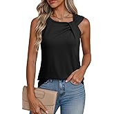 Dokotoo Womens Tank Tops Summer Sleeveless Twist Knot Top Cotton Blouse Basic Tees Shirts