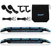 SOARIFY Universal Car Soft Roof Rack,Roof Pads Luggage Carrier for Kayak, Surfboard SUP, Canoe Include Storage Bag, 2 Quick Loop Strap, 2 Tie Down Rope, and 2 Heavy Duty Tie Down Straps