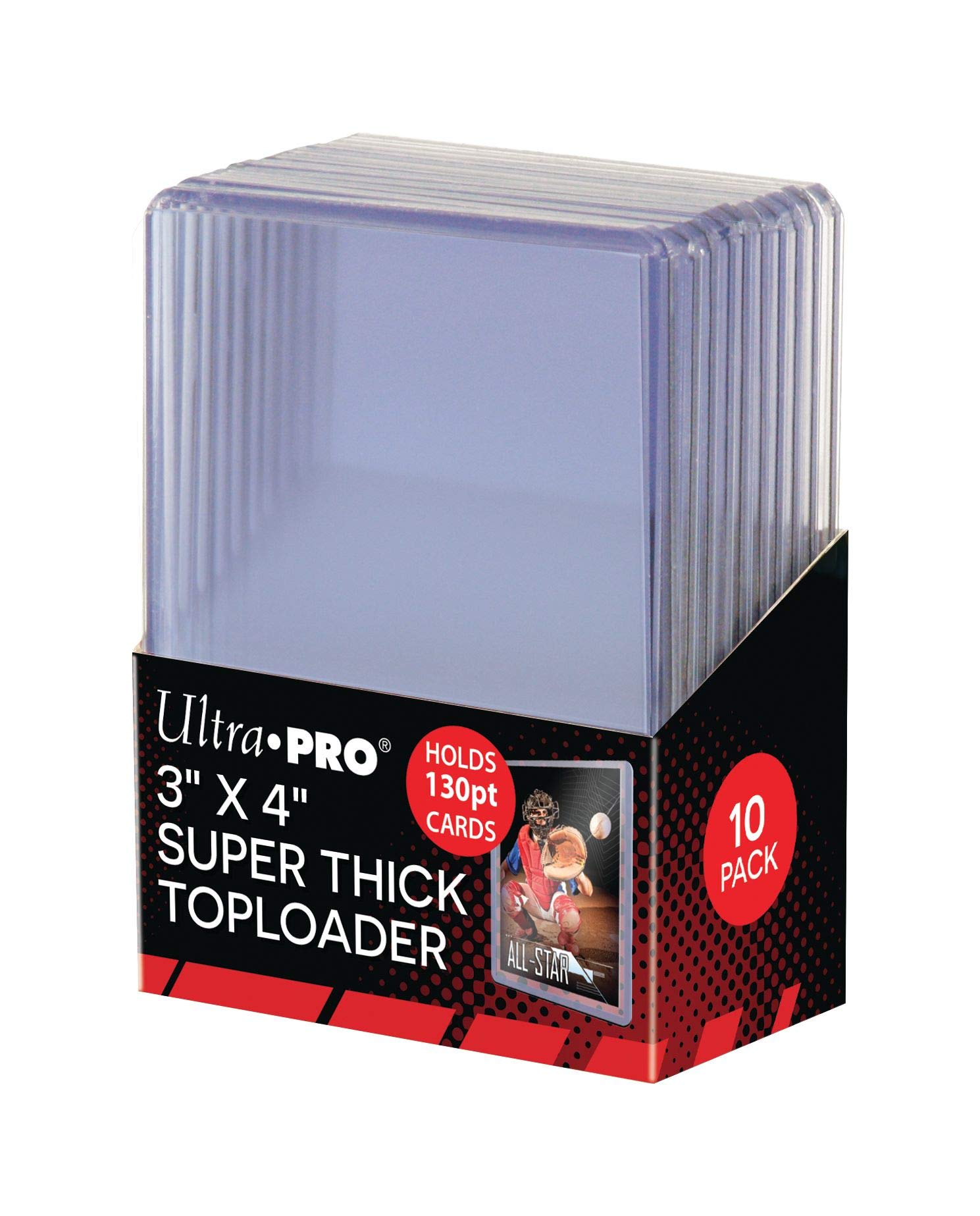 Ultra Pro 82327 3" x 4" Clear Super Thick 130PT Toploaders (10ct)