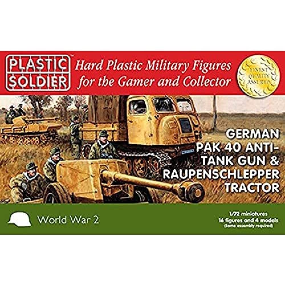 Plastic Soldier Pak 40 and Raupenschlepper Ost 1/72nd Miniature, Multicolor