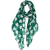 KorhLeoh Lightweight Shamrock Scarf Irish-Scarf St-Patricks-Day-Scarves for Women