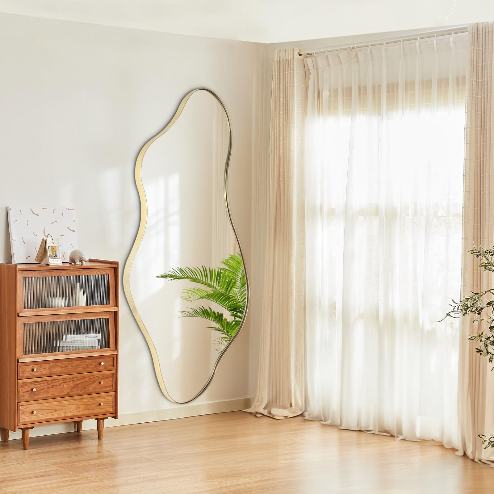 DAOYIJIAJU Gold Irregular Mirror, 63