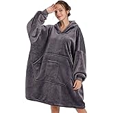 REDESS Blanket Hoodie Sweatshirt, Wearable Blanket Oversized Sherpa with Sleeves and Giant Pocket, Cozy Hoodie for Adult Kids