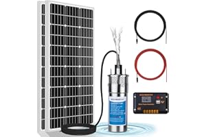 ECO-WORTHY 12V DC Solar Well Pump Kit – 200W Solar Panel Included, Submersible Water Pump, Portable Well Pump for Off-Grid Areas, Deep Wells, Irrigation, Water Tank Filling