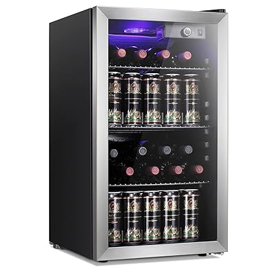 Buy Antarctic Star 26 Bottle Wine Cooler Cabinet Beverage Refrigerator Small Mini Red White Wine Cellar Beer Soda Clear Front Glass Door Counter Top Bar Fridge Quiet Operation Compressor Adjust Temperature Freestanding