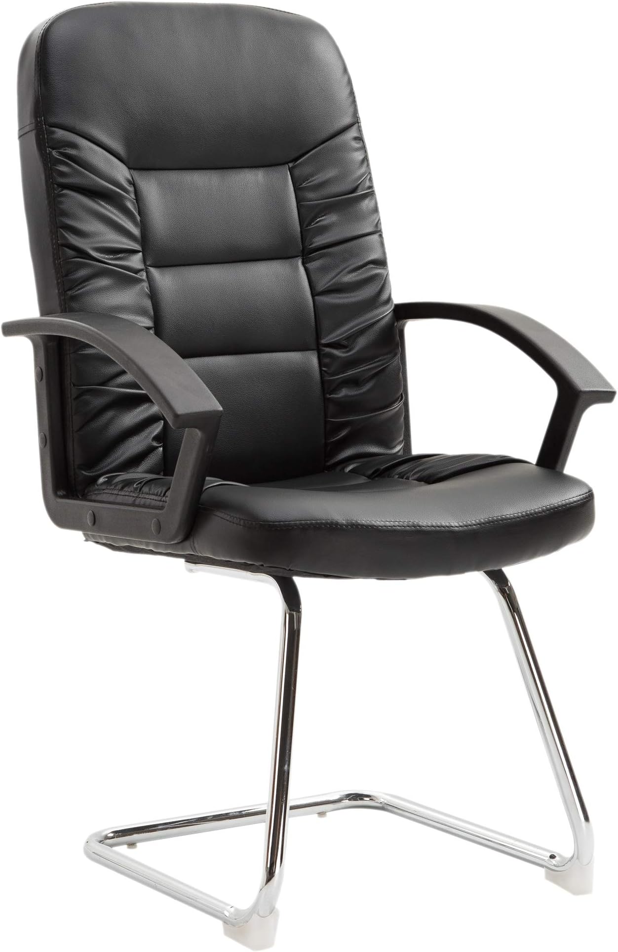 Vinsetto PU Office Reception Guest Chair Computer Desk Chair Meeting Conference Boardroom Seat (Black)