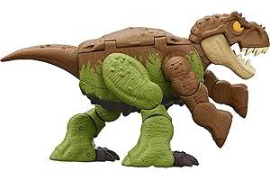 Mattel Jurassic World Fierce Changers 2-in-1 Dinosaur Action Figure, Double Danger Toy Transforms from Ankylosaurus to T Rex in 11 Steps