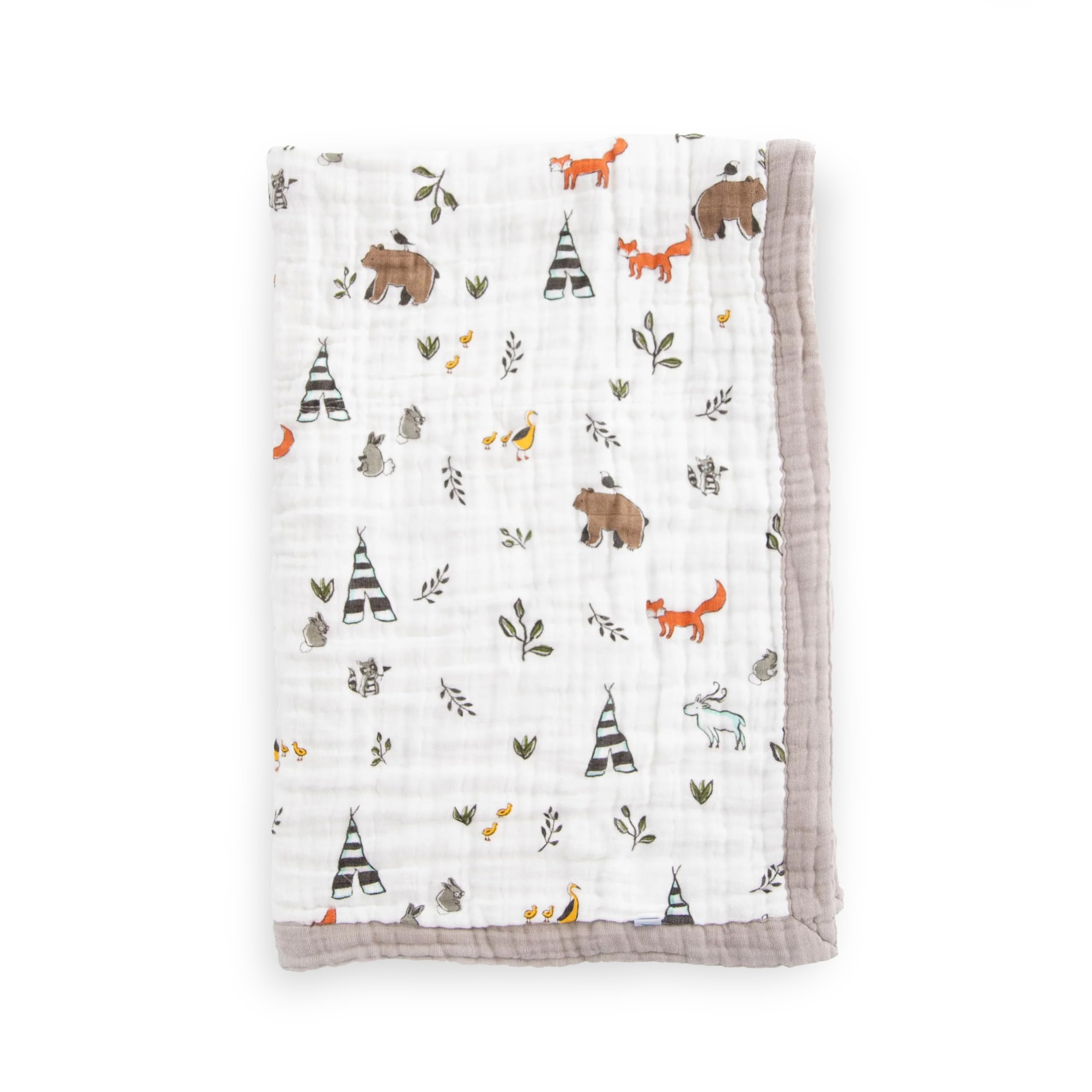 Photo 1 of ***HAS ODOR*** Little Unicorn Newborn Receiving Quilt | Ultra- Soft, Multi-Layered Muslin Fabric | Gift for Newborns & on-The-go (Forest Friends)