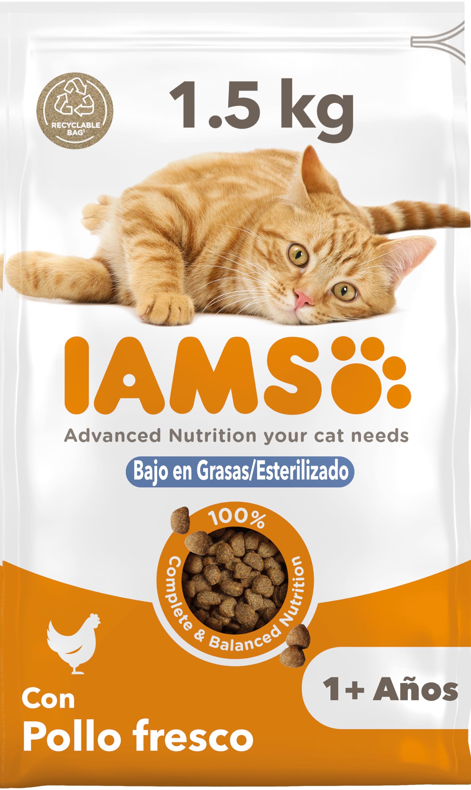 Iams For Vitality Sterilised Chicken Kg. 1.5 - for Cats Sterilized Chicken - 1 Bag