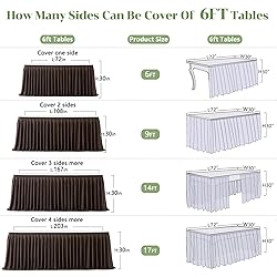 Partisky Chocolate Brown Polyester Table Skirt for