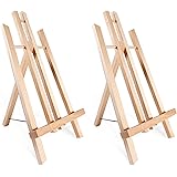 Tabletop Art Easel Set, Ohuhu 14" Tall Display Stand A-Frame Mini Wood Painting Easels for Kids Artist Adults Students Classroom Table top Display, 2-Pack, Back to School Art Supplies
