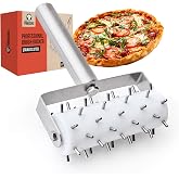 Chef Pomodoro Dough Docker, Pizza Roller, Pizza Dough Roller 7mm Spikes | Ergonomic Handle,Rust-Resistant Pizza Dough Docker Roller with Precision Pizza Roller Spikes for Cracker and Pizza Dough